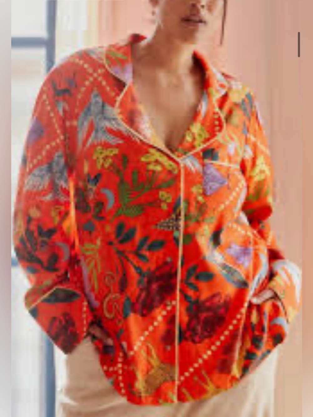 Rosa de Weerd for Anthropologie Flannel Shirt Multicolor Printed